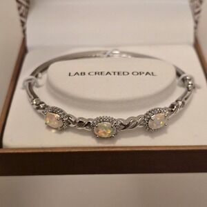 Opal Silver Bracelet Gianni Argento Bangle New in Box